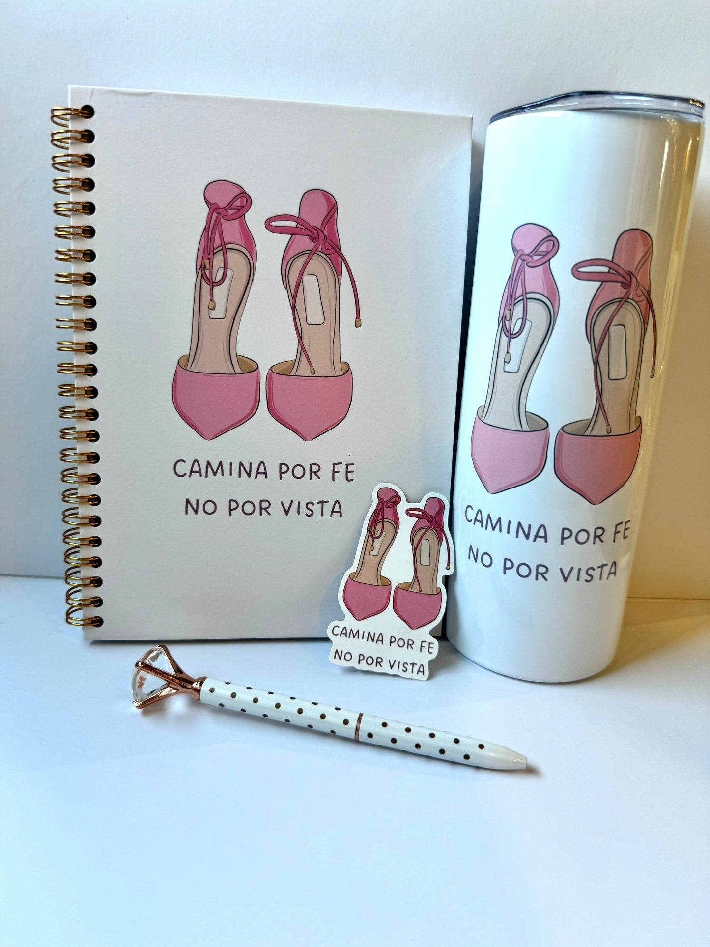 Christian Spiral Notebook and tumbler set