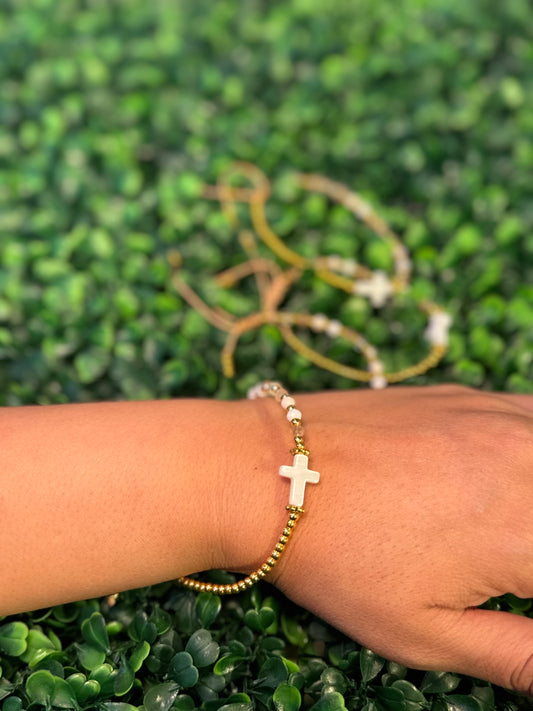 Christian Beaded Cross Bracelet