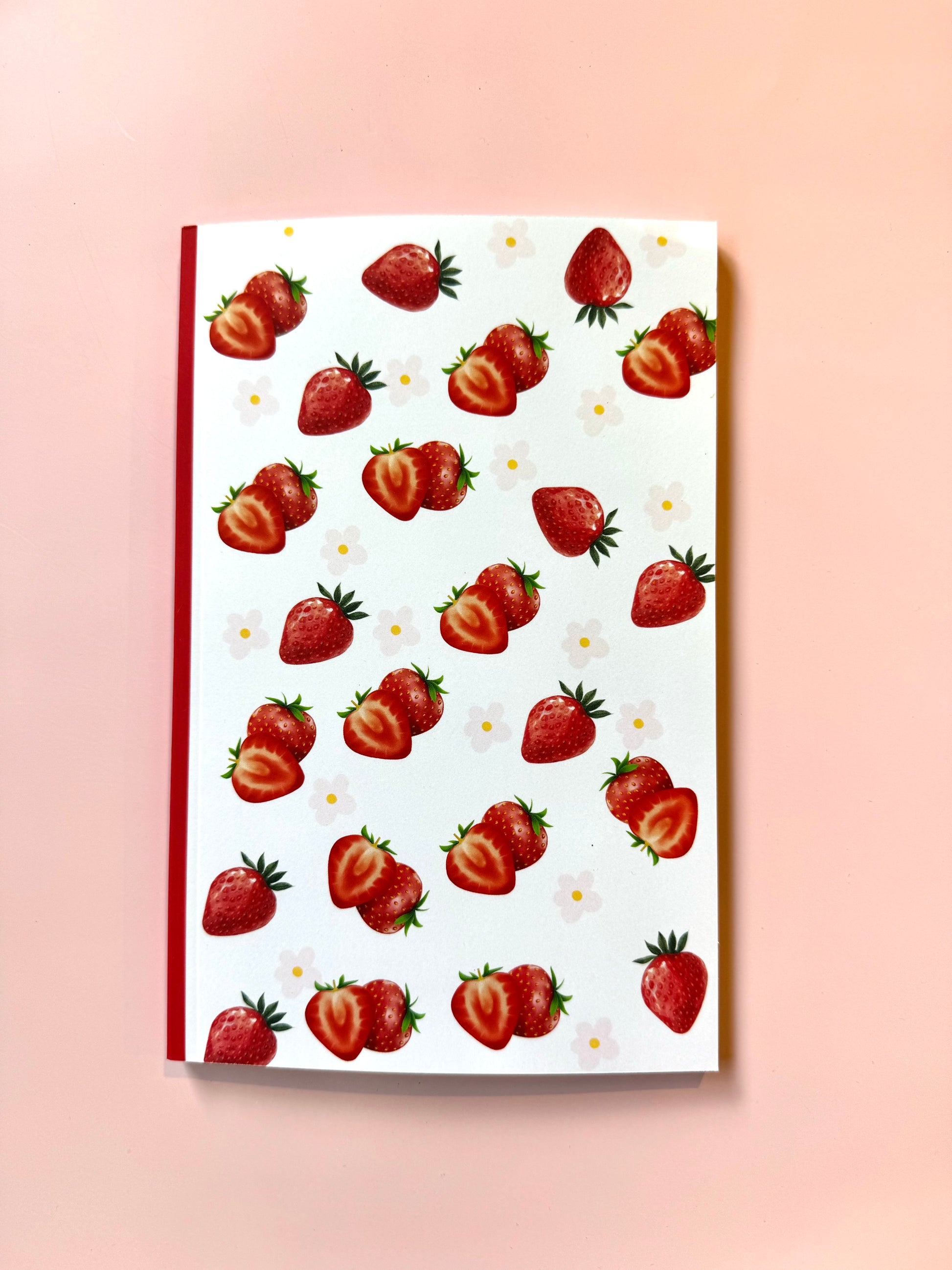 Strawberry Pattern Notebook – Cute & Colorful
