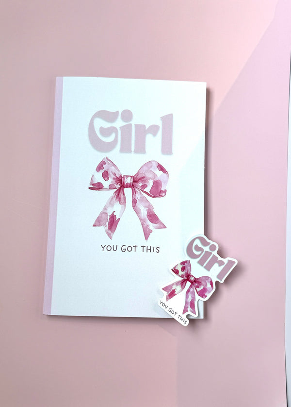 Girl, You Got This β Christian Affirmation Notebook & Sticker Set | Christian Stationery