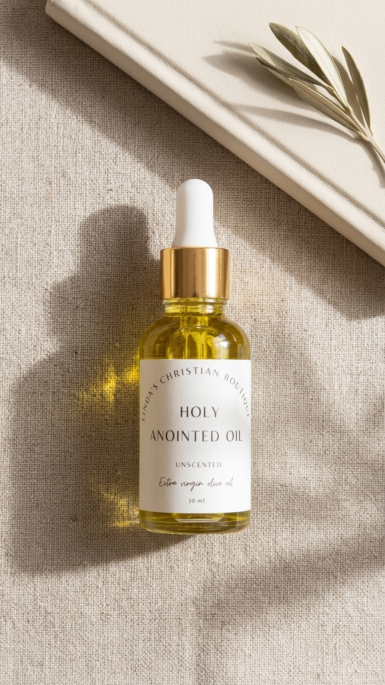 Unscented Holy Anointing Oil in clear glass dropper bottle β Quelinda