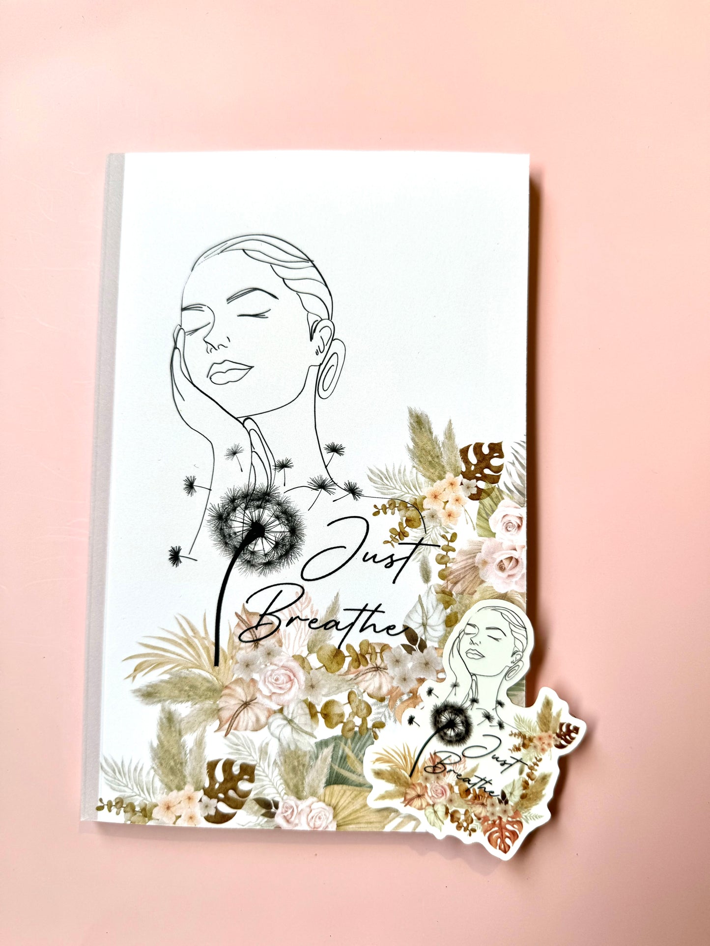 Just Breathe – Christian Notebook & Sticker Set | Faith-Based Stationery for Quiet Moments