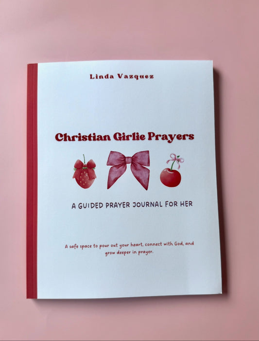Christian Girlie Guided Prayer Journal – Pink Feminine Faith Notebook for Daily Prayers & Reflection