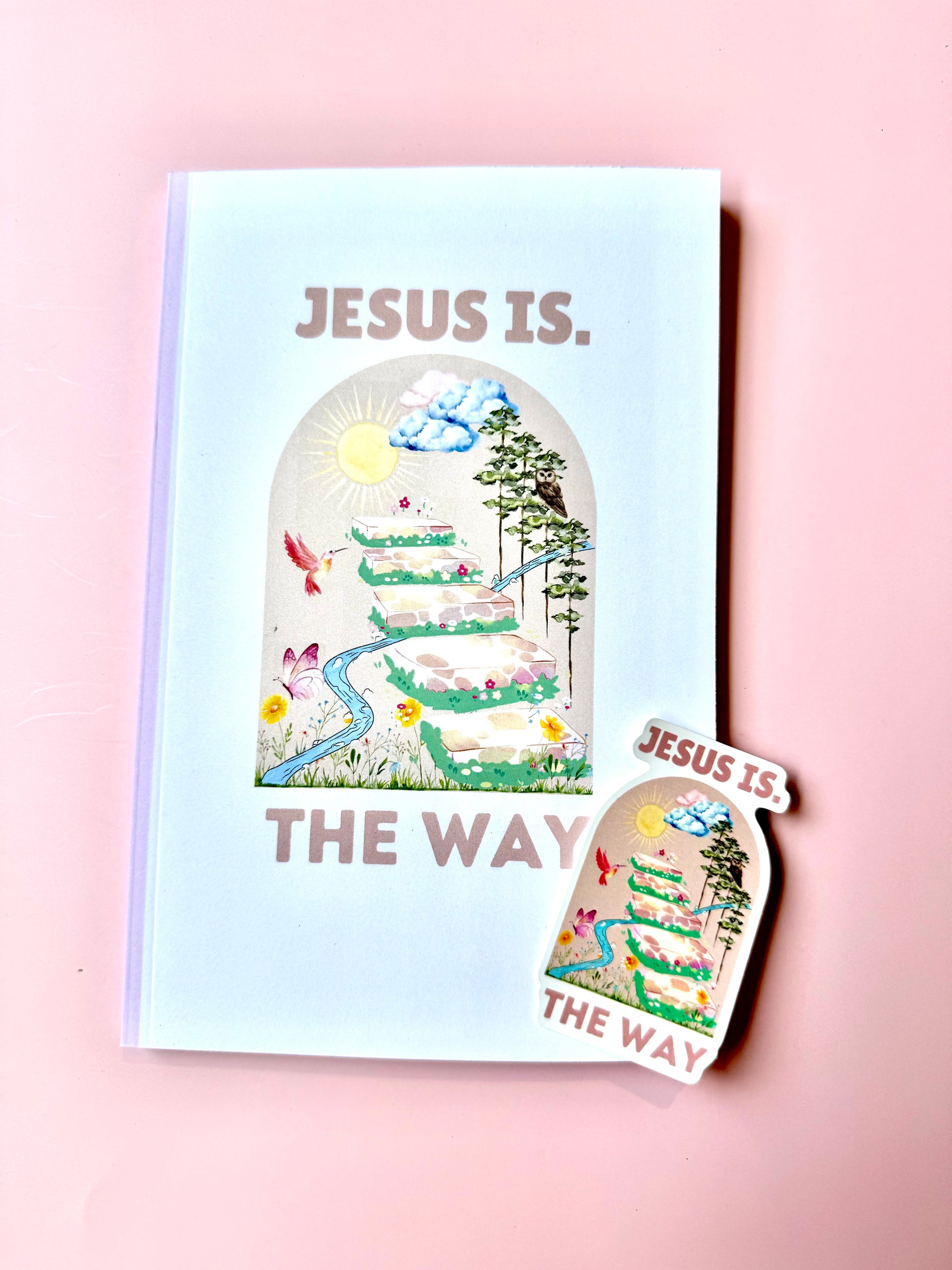 Jesus Is the Way – Christian Notebook & Sticker Set