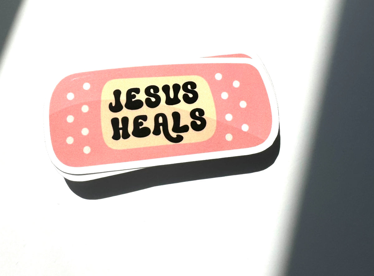 Jesus Heals Band-Aid Christian Sticker