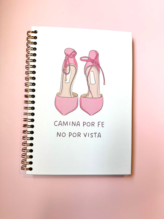 Camina por Fe no por Vista Spiral Notebook