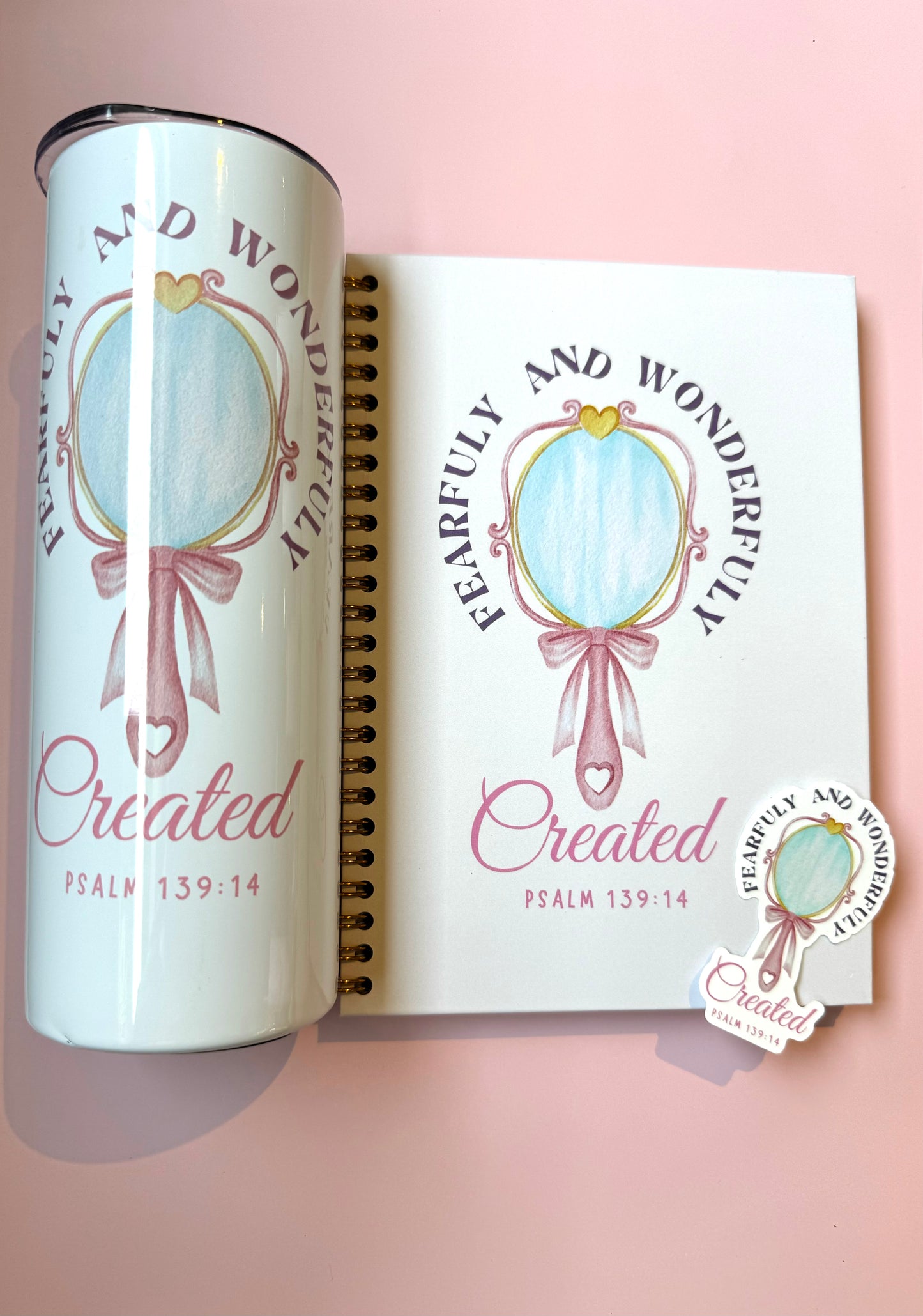 Fearfully and Wonderfully Created ( Psalm 139:14) Bible Verse Spiral Notebook