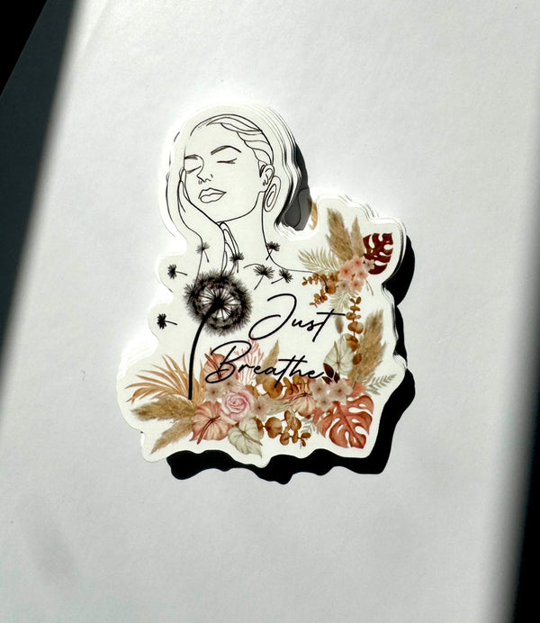 Just Breathe Motivational Sticker
