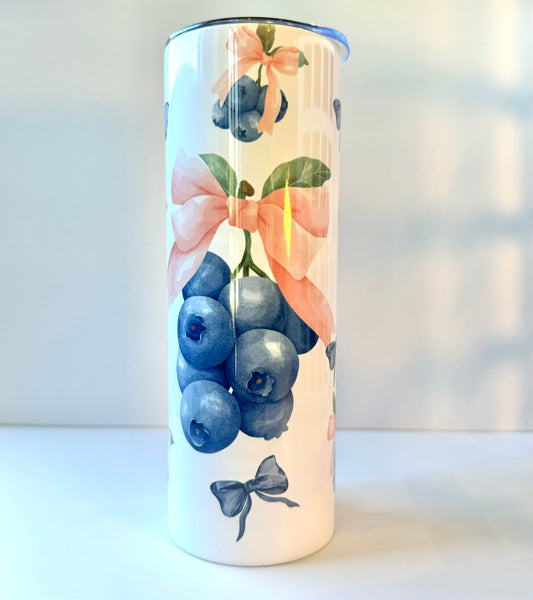 Blueberry with Pink Bows Tumbler