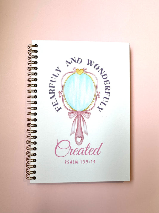 Fearfully and Wonderfully Created ( Psalm 139:14) Bible Verse Spiral Notebook