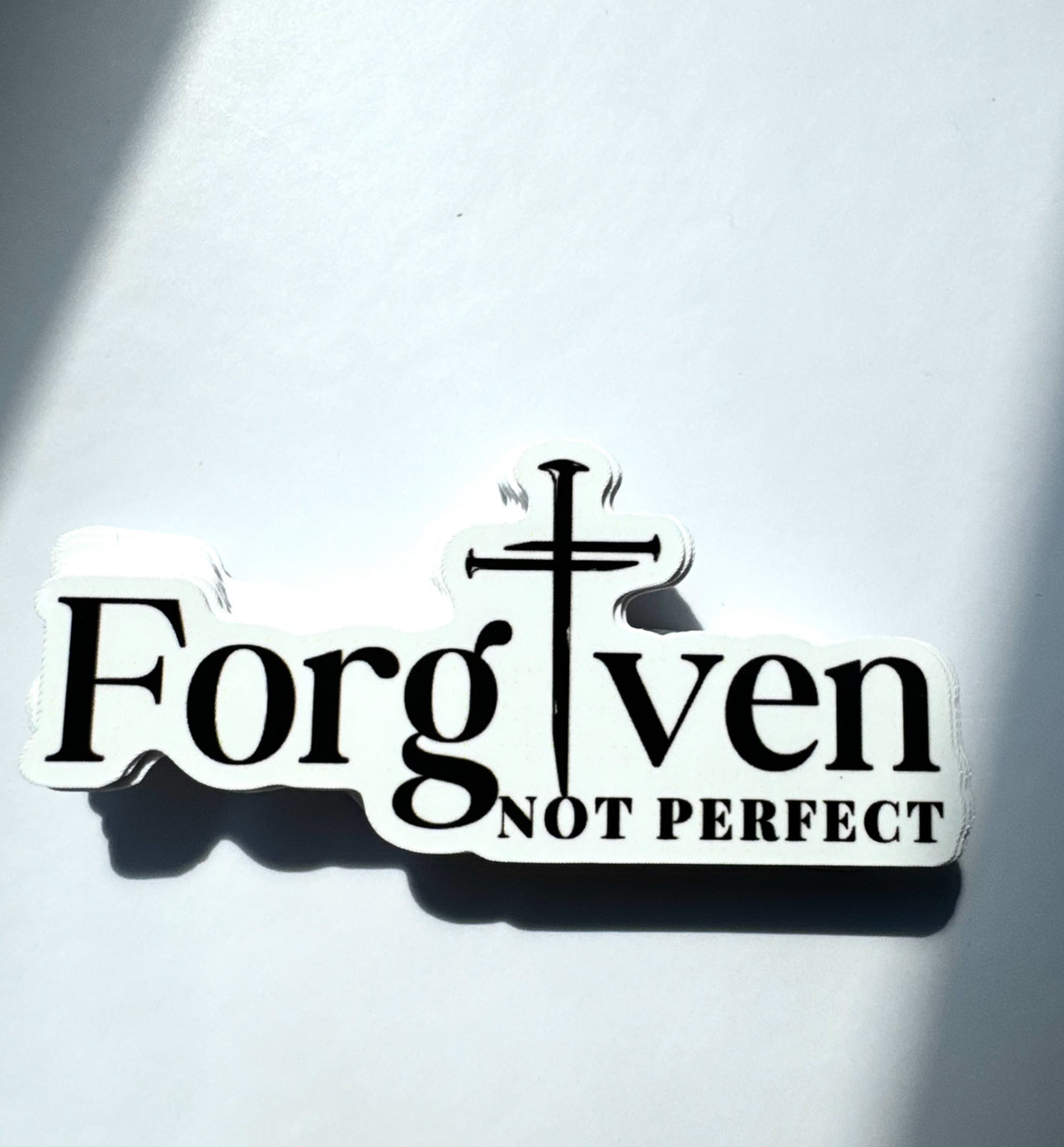 Forgiven Not Perfect Christian Sticker