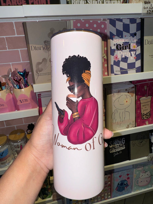 Woman of God Christian Tumbler for black girls