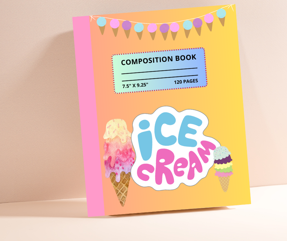 Ice Cream College Ruled Notebook design by son Carmelo
