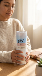 Girl Just Pray About It 20oz stainless steel Christian tumbler with lid and straw β Quelinda