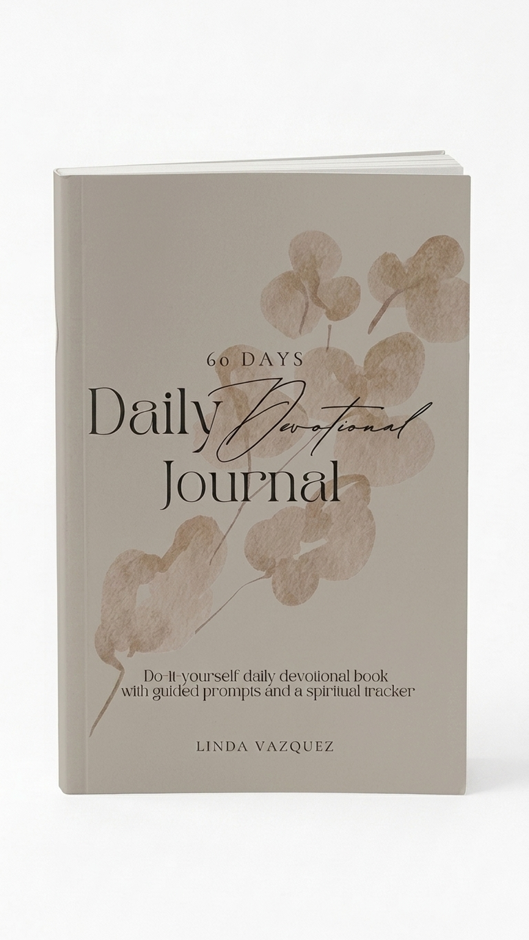 Daily Devotional Journal with floral design on a white background
