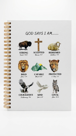 God Says I Am Spiral Christian Notebook