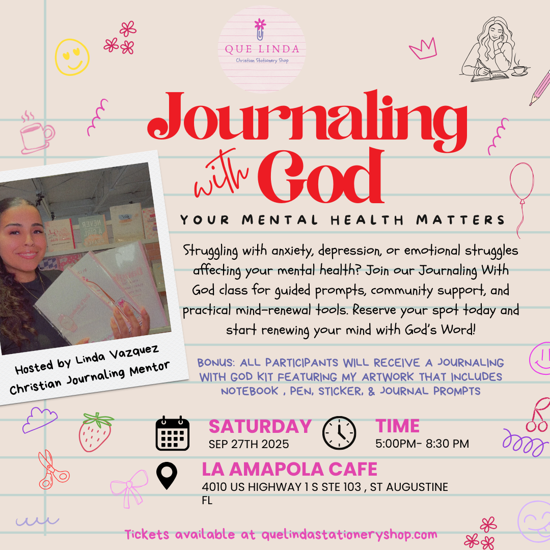 Journaling With God: Your Mental Health Matters | A Bible Journaling Class In Saint Augustine Fl - Saturday September 27th
