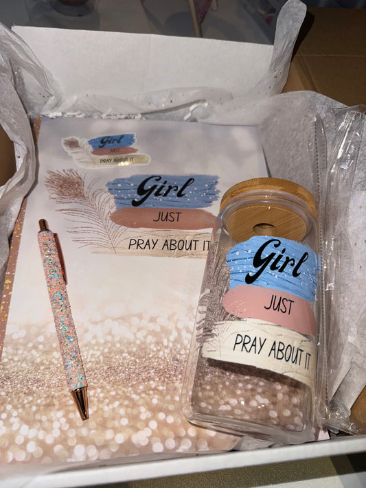 Girl Just Pray About it Prayer Faith Box |