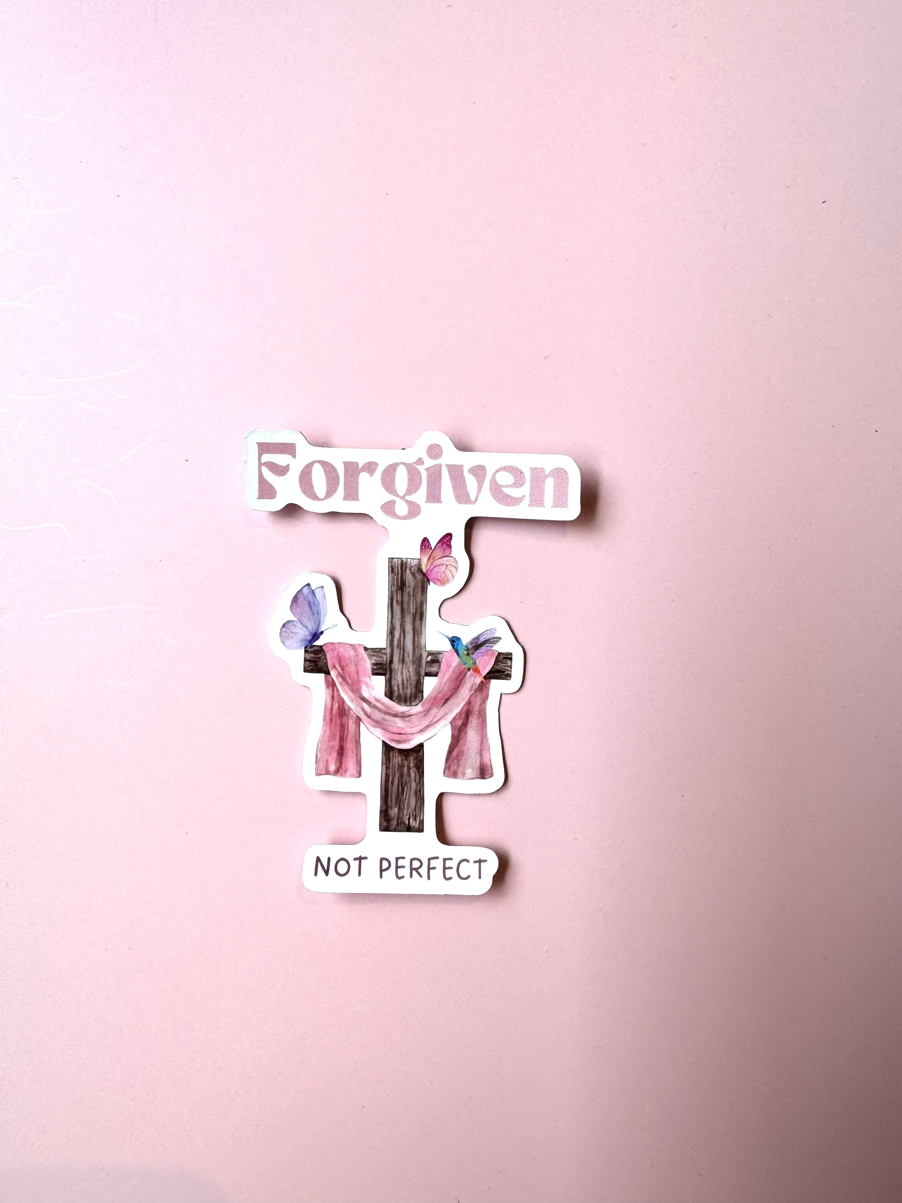 Forgiven Not Perfect – Christian Notebook & Sticker Set | Christian Stationery