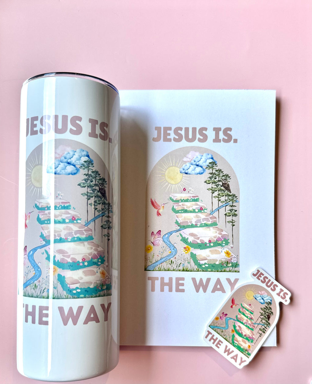 Jesus Is the Way – Christian Notebook & Sticker Set | Christian Stationery