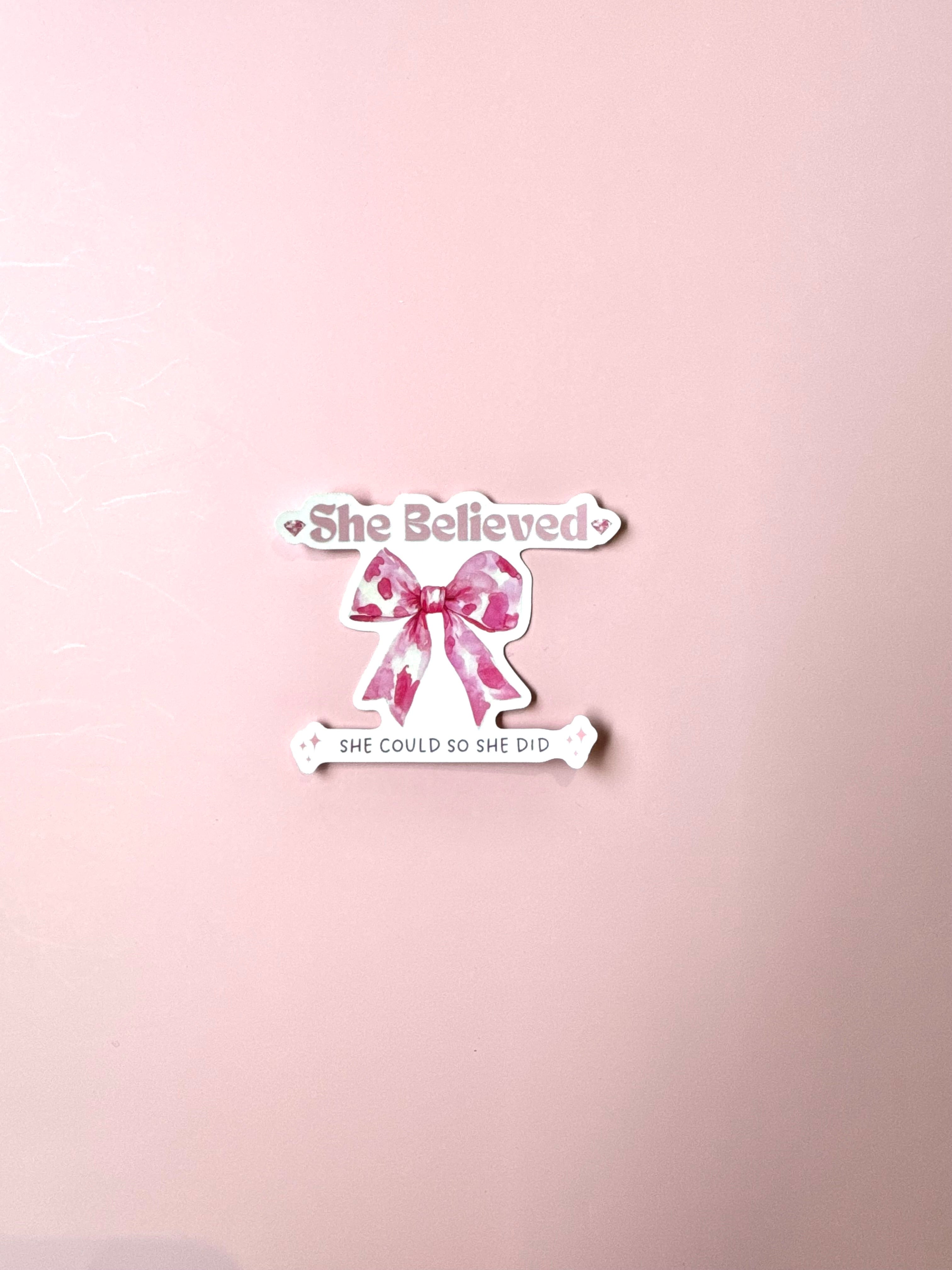 She Believed She Could So She Did – Christian Notebook & Sticker Set | Christian Stationery