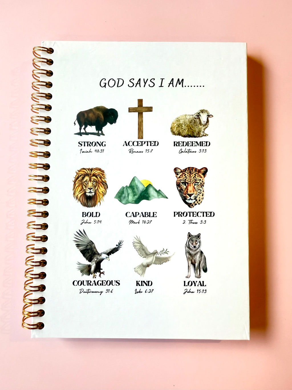 God Says I Am Spiral Christian Notebook