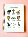 God Says I Am Spiral Christian Notebook