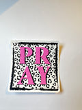 Pray Cheetah Print Christian Sticker