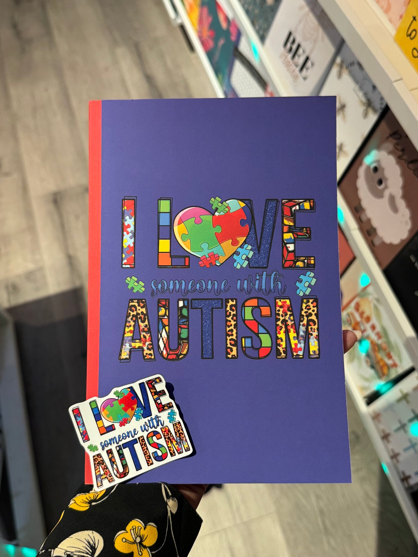 I Love someone with Autism Journal and Sticker Set