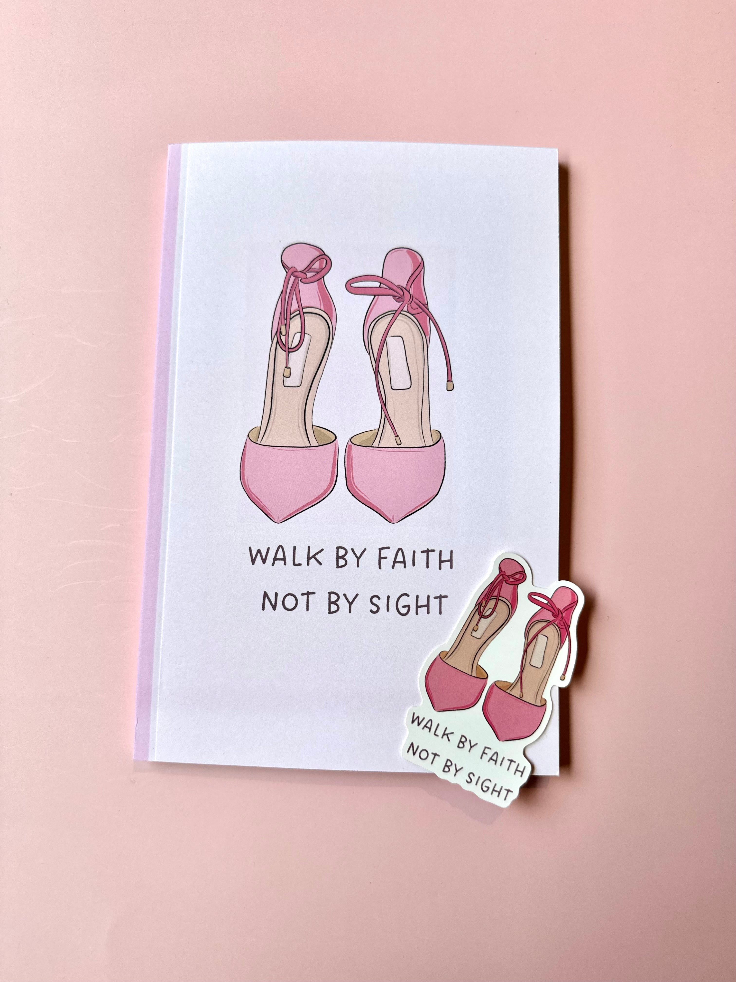 Walk by Faith, Not by Sight – Christian Notebook & Sticker Set