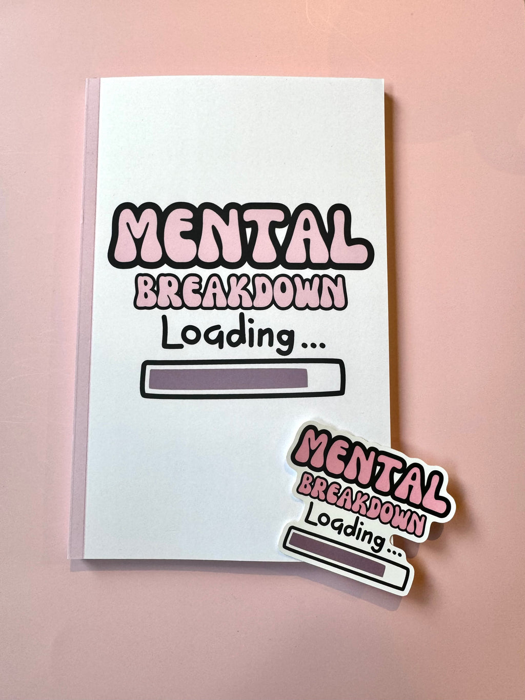 Mental Breakdown Loading
– Funny Notebook, Sticker & Mug Set | Faith-Based Stationery & Gift