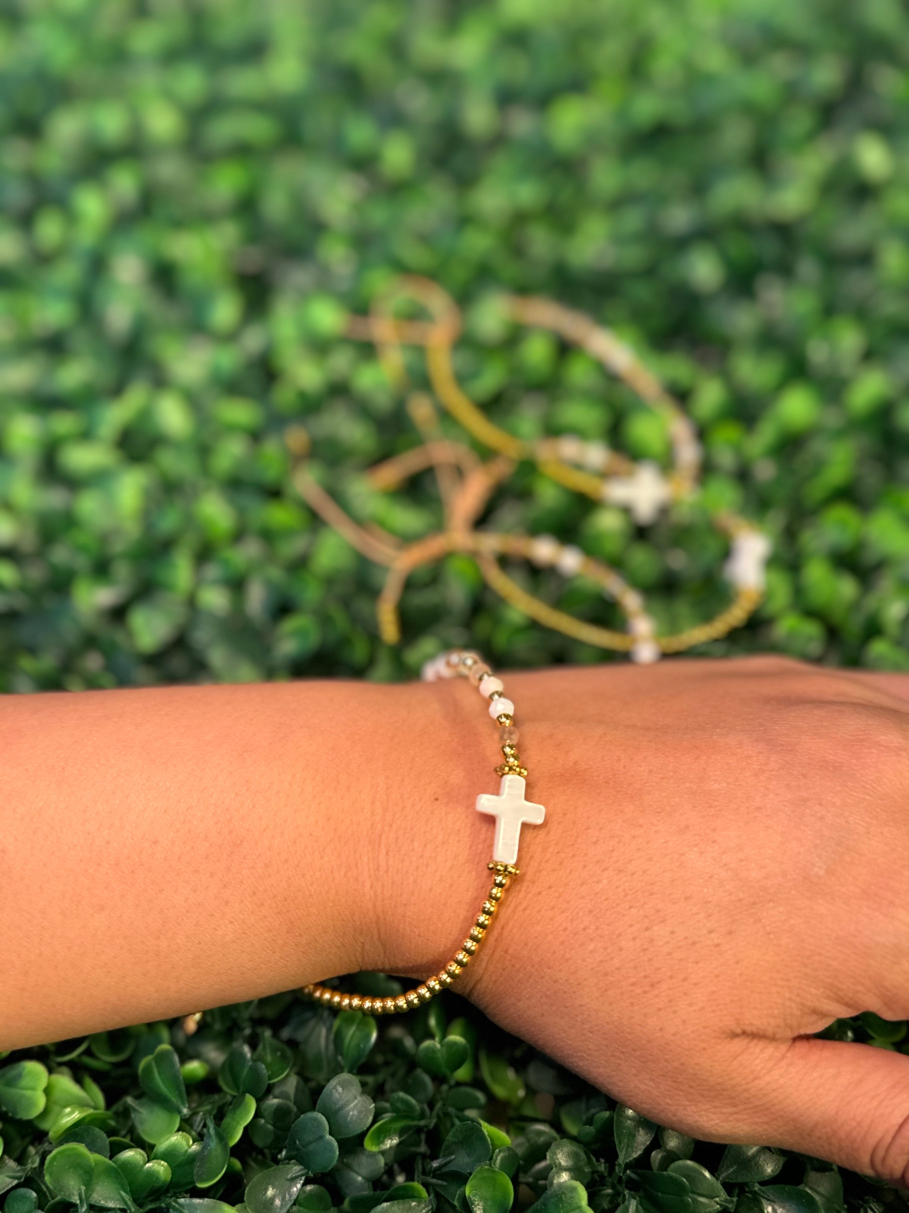 Christian Beaded Cross Bracelet