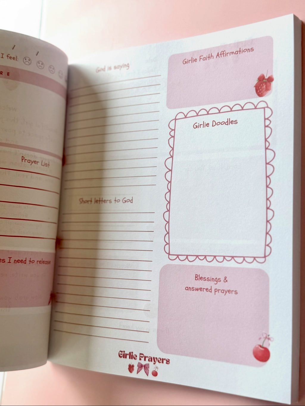 Christian Girlie Guided Prayer Journal – Pink Feminine Faith Notebook for Daily Prayers & Reflection