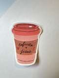Cafecito y Jesus Christian Sticker