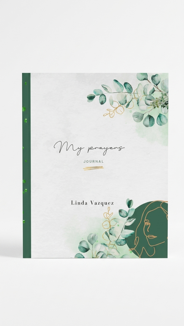 Open My Prayers guided prayer journal showing daily prayer prompts