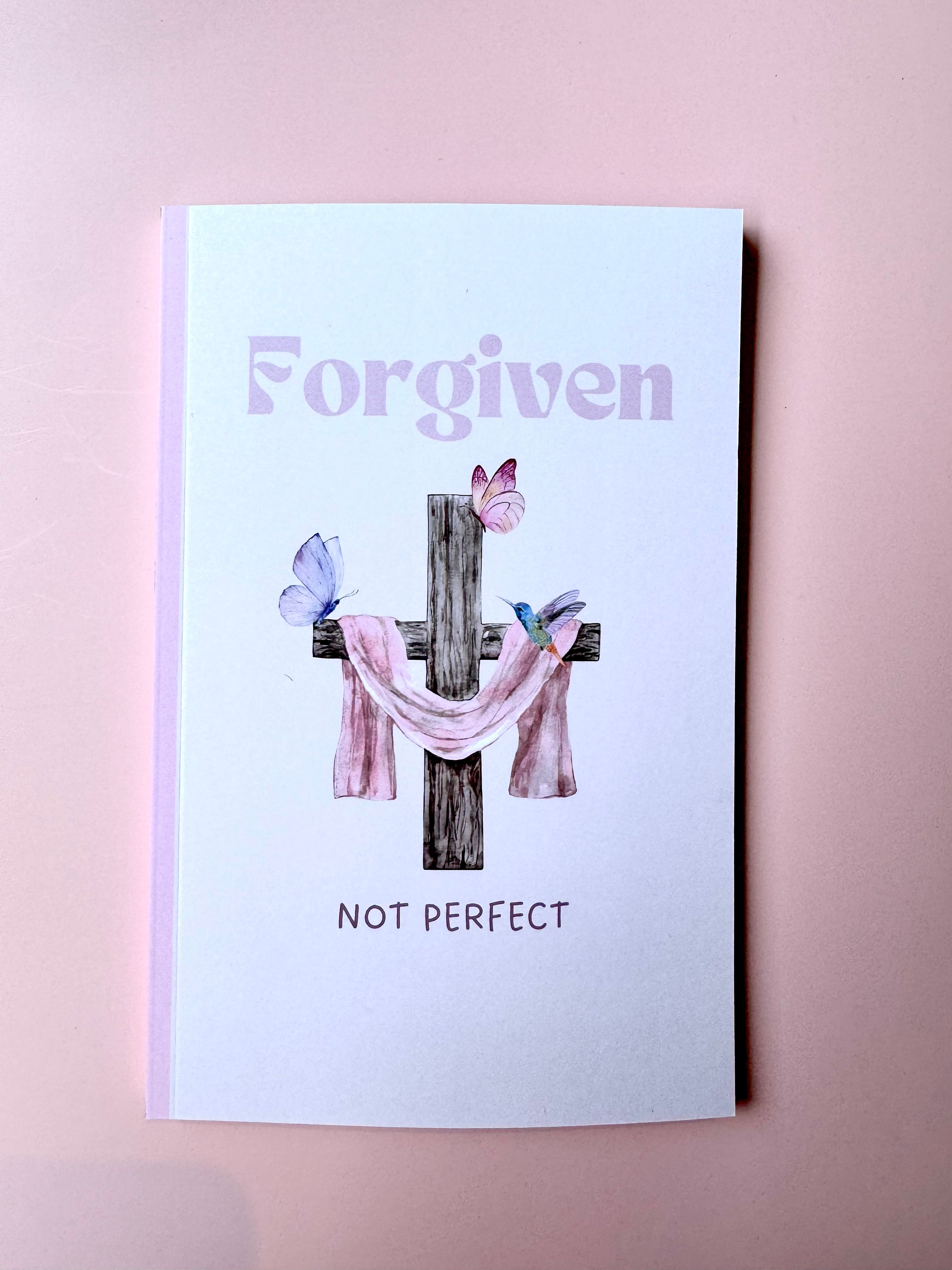 Forgiven Not Perfect – Christian Notebook & Sticker Set | Christian Stationery