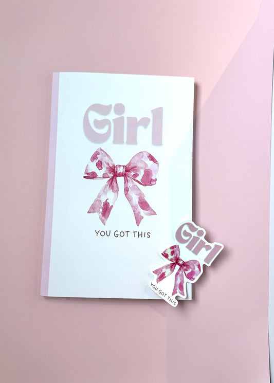 Girl, You Got This – Christian Affirmation Notebook & Sticker Set | Christian Stationery