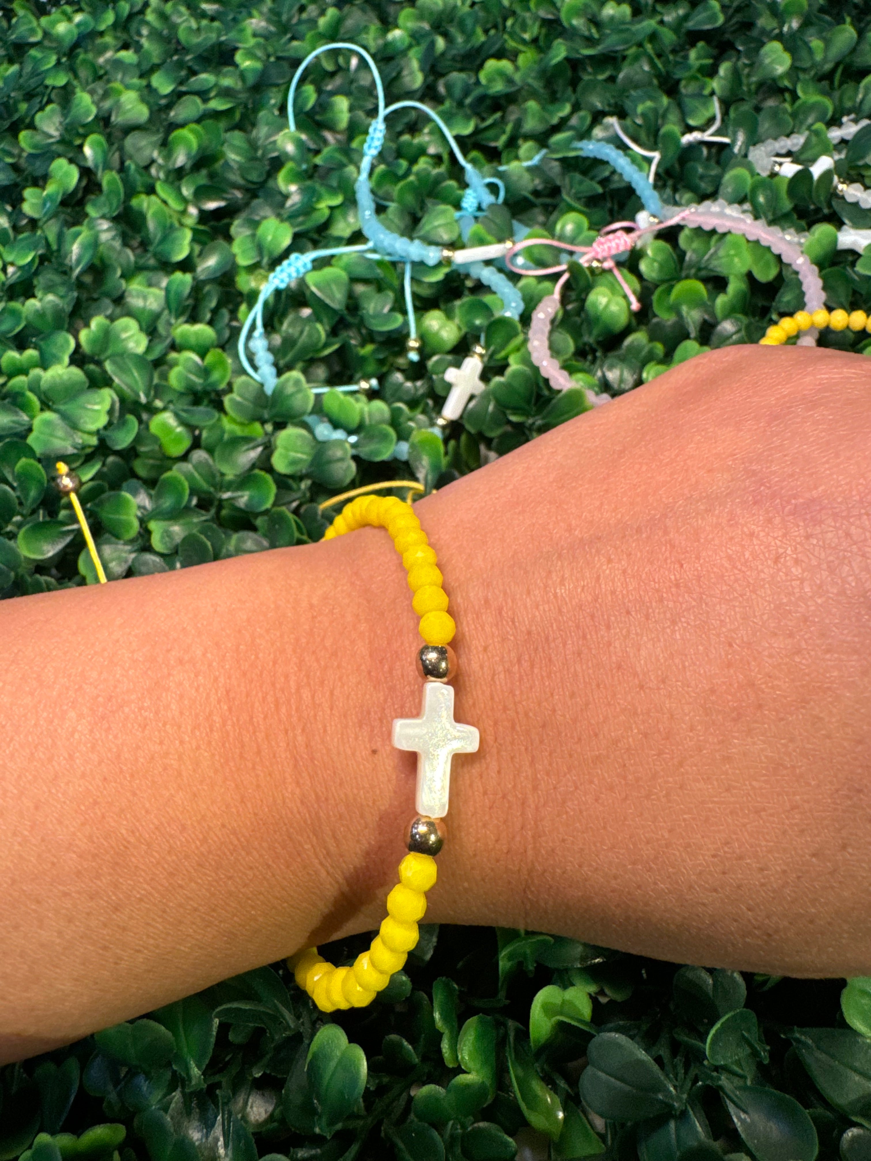 Christian Beaded Cross Bracelet