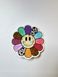 Smiley Face Daisy Flower Sticker