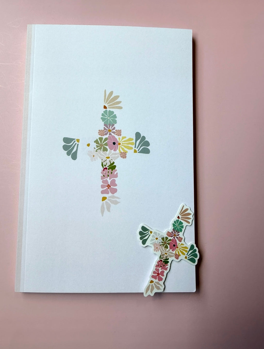 Floral Abstract Cross
– Christian Notebook & Mug Set | Faith-Based Stationery & Gift