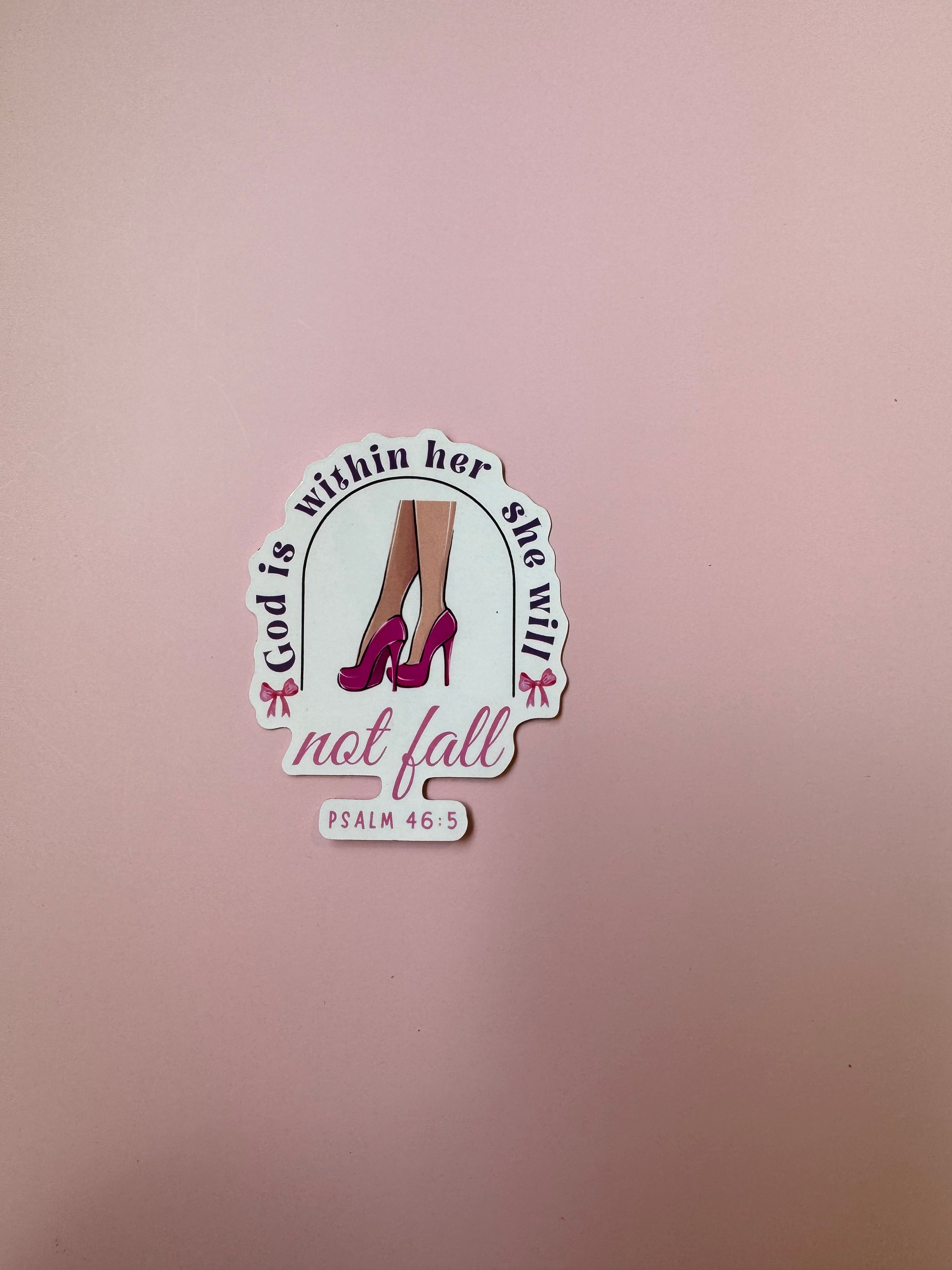 God Is Within Her – Psalm 46:5 Christian Notebook & Sticker Set | Christian Stationery