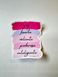 Soy fuerte valiente poderosa inteligente Christian Sticker