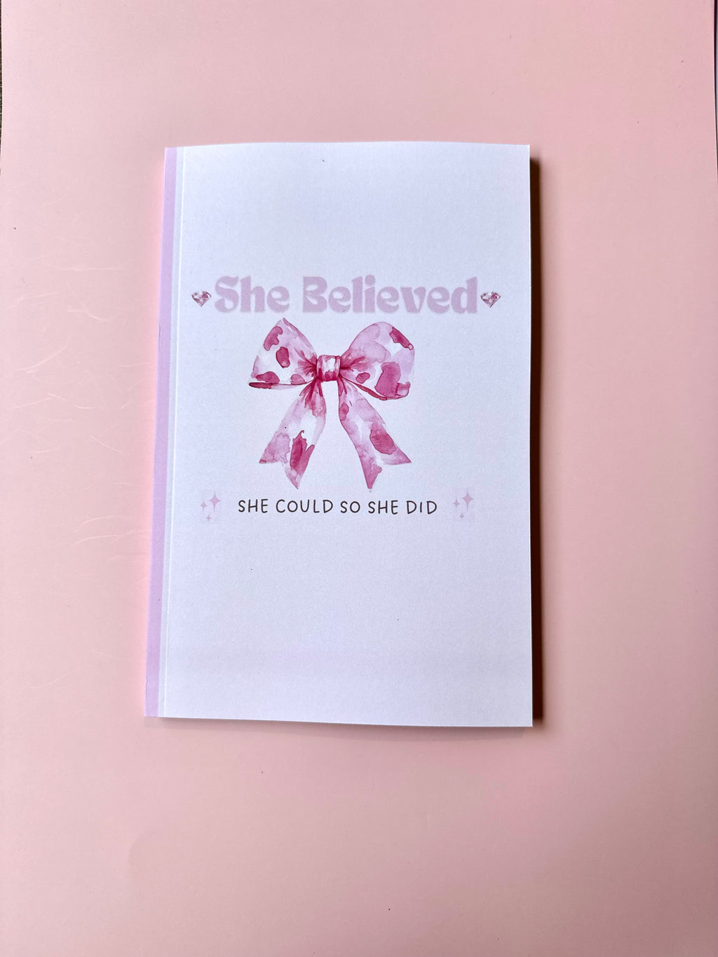 She Believed She Could So She Did – Christian Notebook & Sticker Set | Christian Stationery