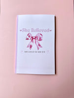 She Believed She Could So She Did – Christian Notebook & Sticker Set | Christian Stationery