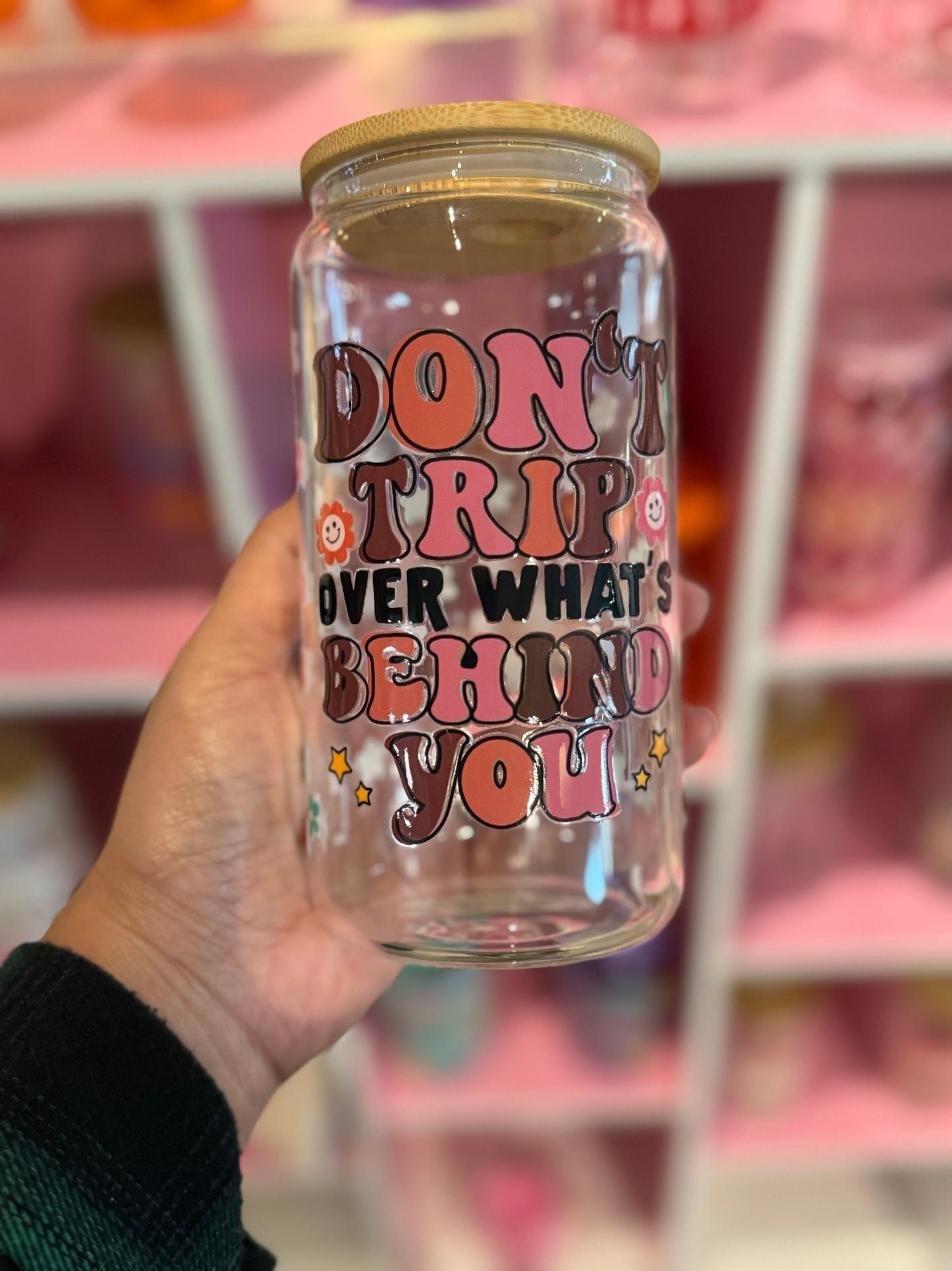 Don’t Trip Over What’s Behind You Libbey Glass Cup