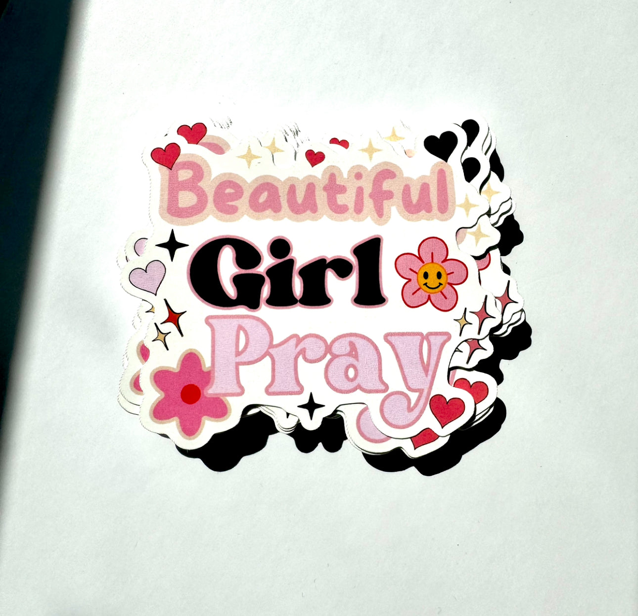 Beautiful Girl Pray Christian Sticker