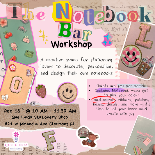 The Notebook Bar – Decorate Your Own Notebook Workshop In Clermont Fl | Dec 13th