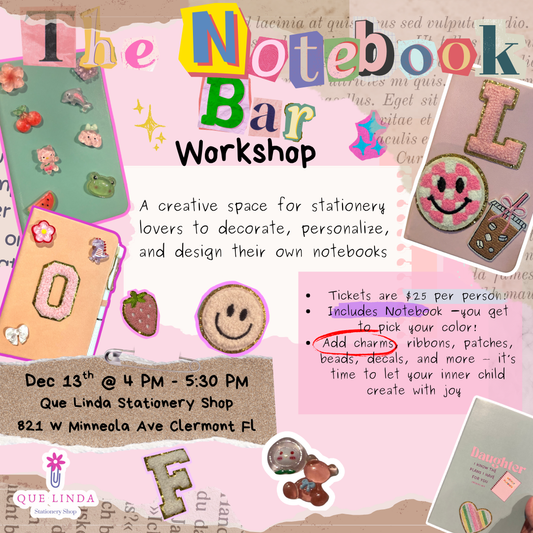 The Notebook Bar – Decorate Your Own Notebook Workshop In Clermont Fl | Dec 13th