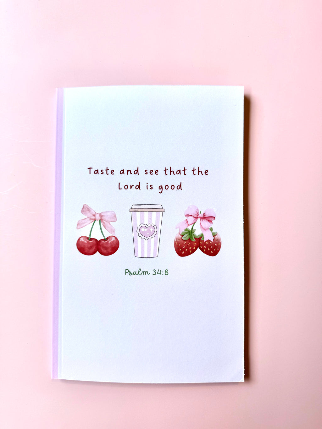 Taste and See That the Lord Is Good – Psalm 34:8 Christian Notebook & Sticker Set | Christian Stationery