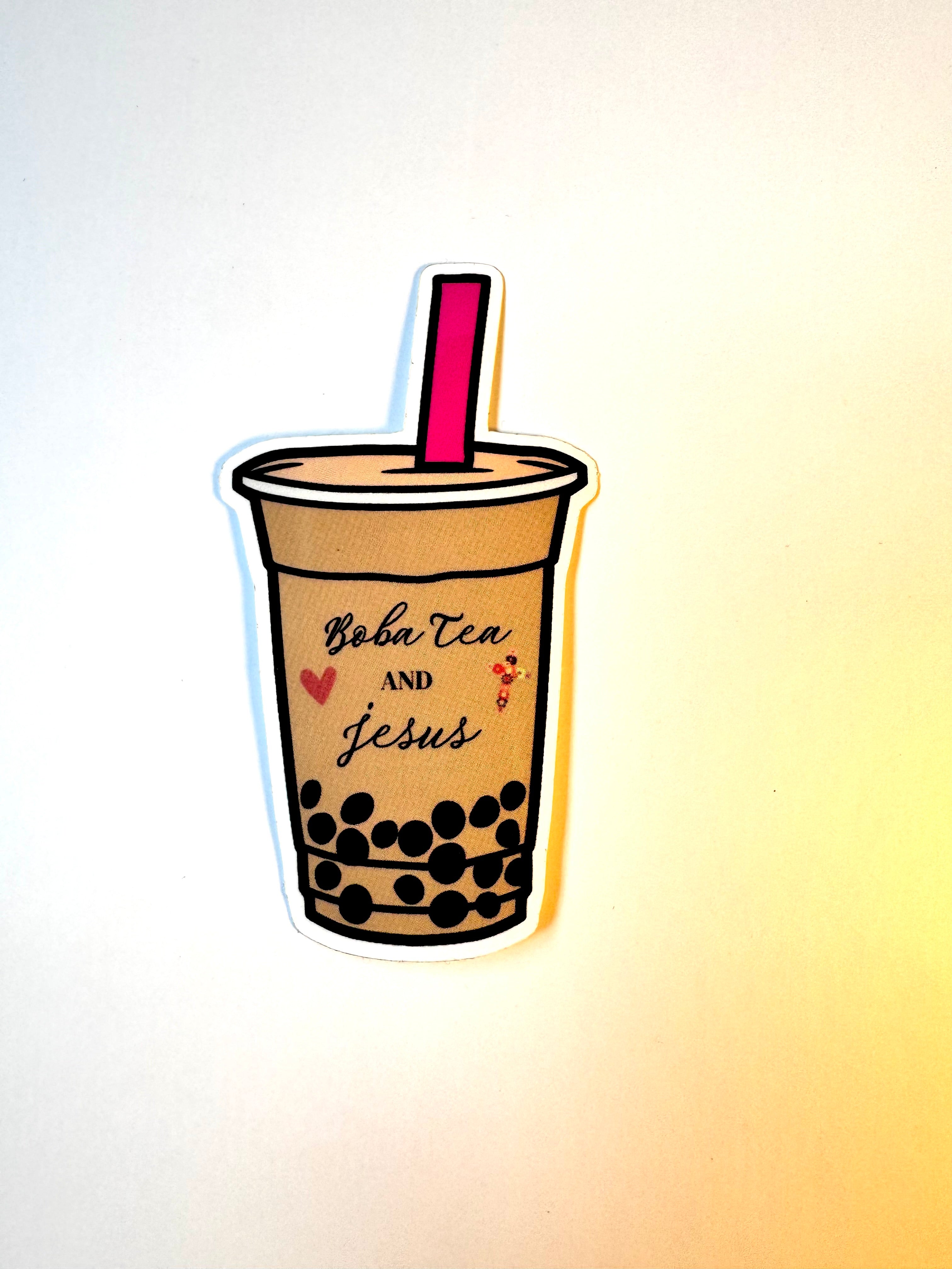 Boba Tea And Jesus Christian Sticker